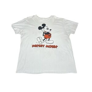 Disney Mickey Mouse Graphic T Shirt Mens XL White Classic Character Tee